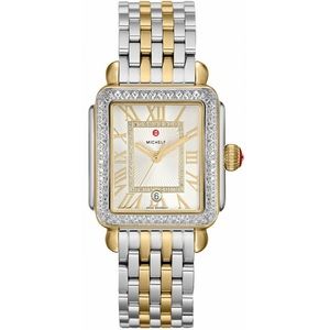 New Michele Deco Madison Diamond Two Tone Gold MWW06T000144 Ladies Watch